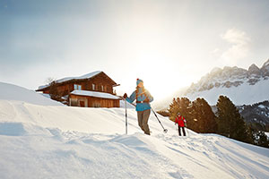 Escursione con le ciaspolate nelle Dolomiti